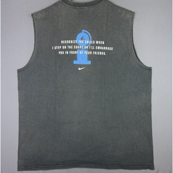 Vintage Y2K Nike Basketball All Day Award Trashtalk Court Embarass Faded Black - Picture 2 of 12